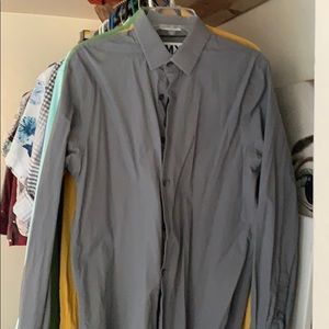 Grey extra slim fit button down